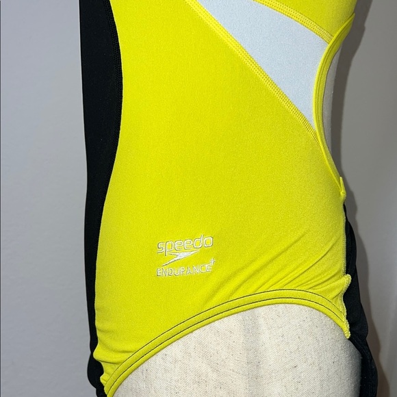 Speedo Black and Yellow One Piece Swimsuit - Picture 4 of 6